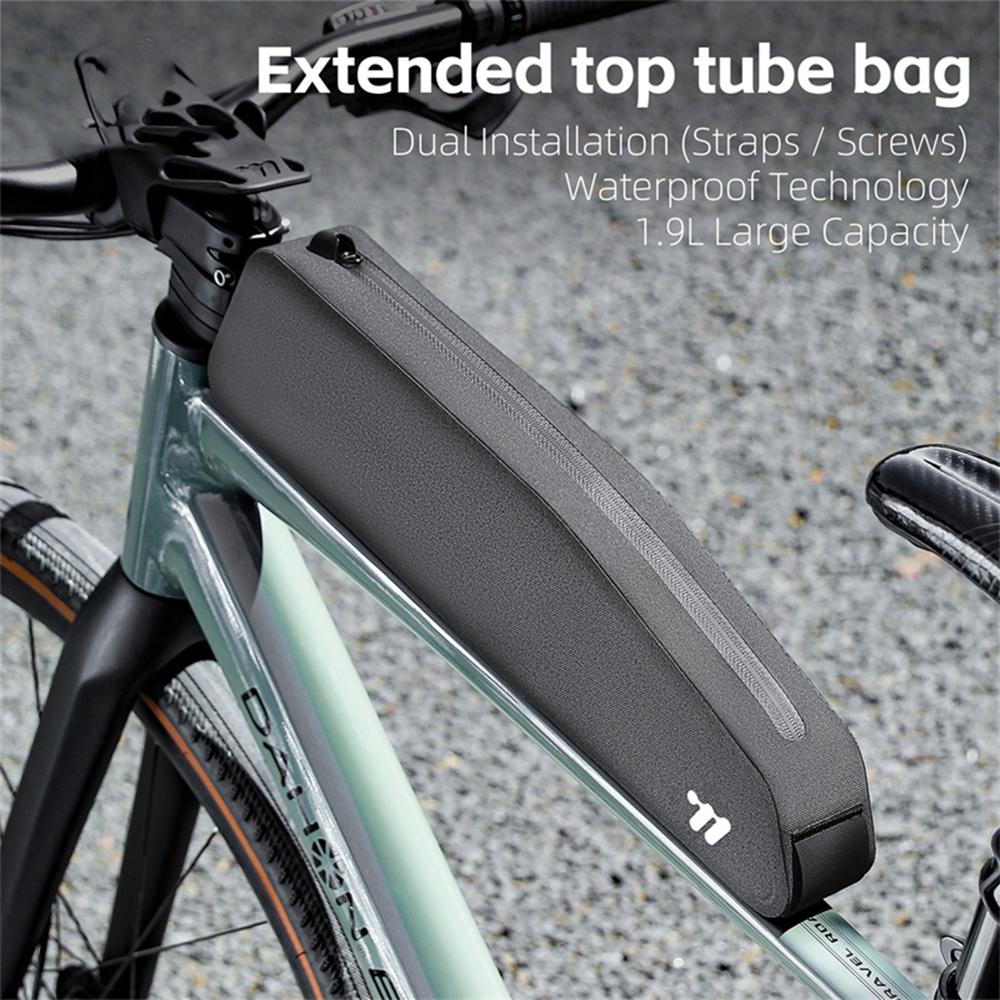 WEST BIKING YP0707426 For Bicycle Top Tube Bag Waterproof Extended TPU Road Bike Frame Bag