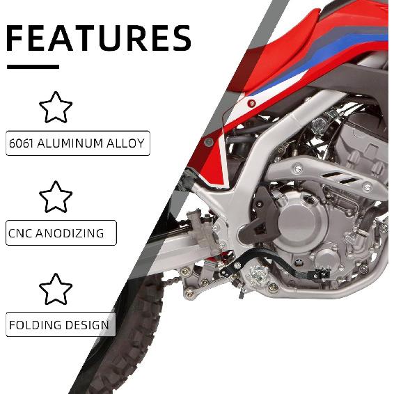 Hinterradbremspedal für CRF300L, Klappbarer Motorrad-Fußbremshebel für CRF 300L 2021-2024 - Rot