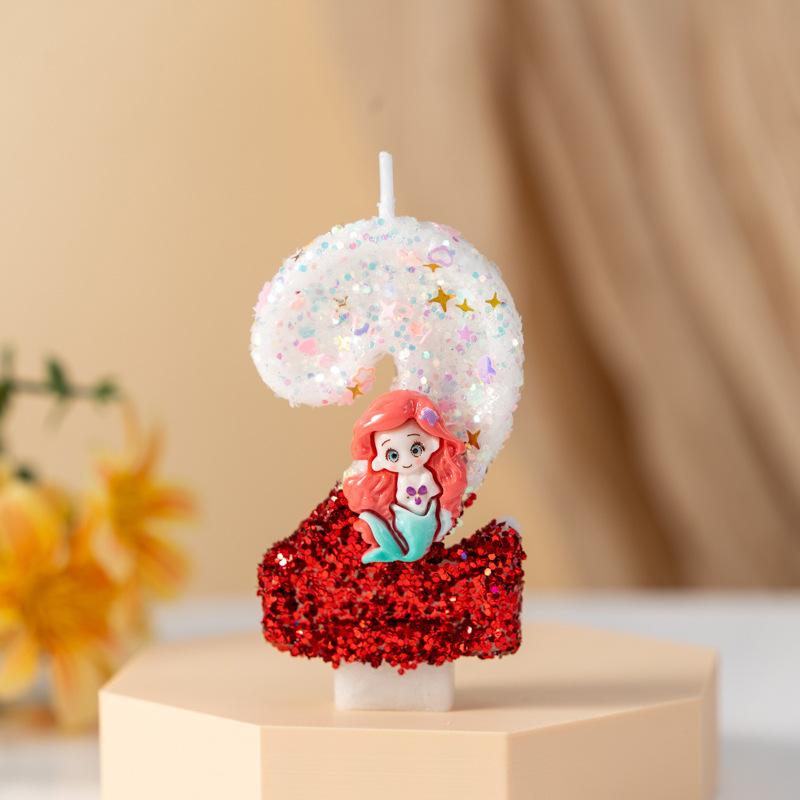 Creative Cartoon Mermaid Digital Birthday Candle Celebration Decoration