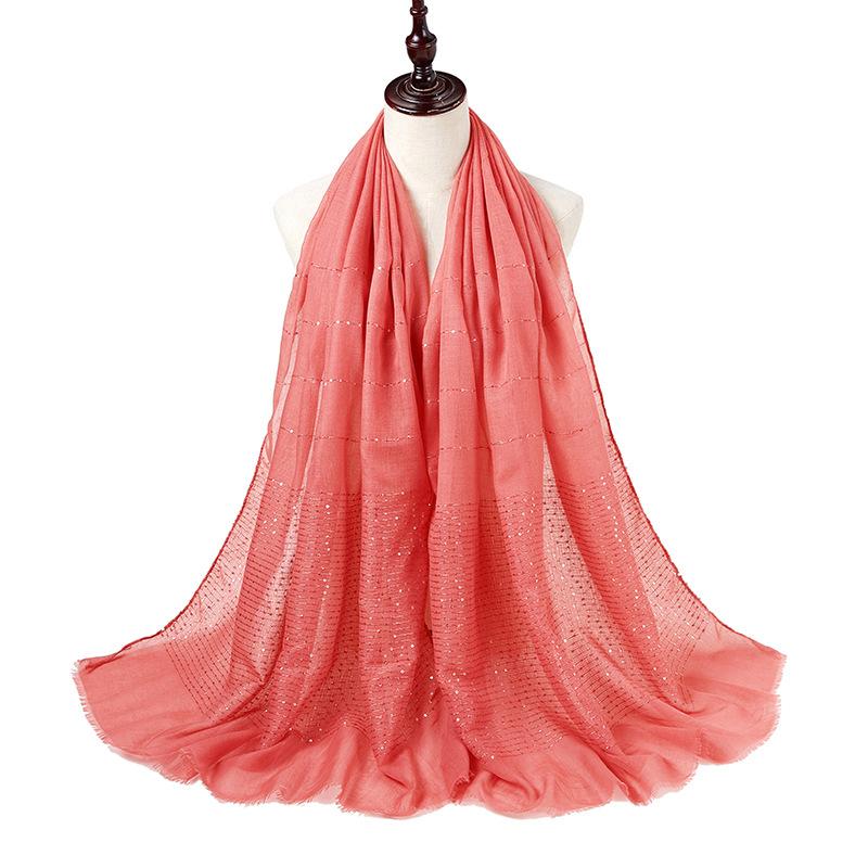 New Summer Luxury Elegant Women Silk Scarf Beach Wrap Shawl Sparkly Sequin Sunscreen Bandana Hijab Mujer Scarve Pareo Foulard