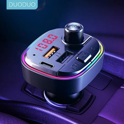 Araba Bluetooth 5.0 FM Verici Modülatör MP3 Çalar Renkli LED Ekran Araç Kiti Çift USB 3.1A Hızlı Şarj Araba Aksesuarları