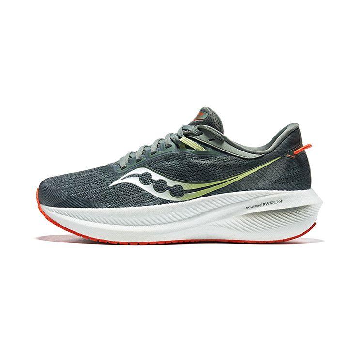 Saucony Triumph 21 Comfortable Versatile Mesh Fabric Rebound Low-Top Running Shoes Men sneaker Dark-Green S20881-138