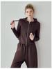 Women's Warm Hooded Yoga Jacket & Wide Leg Pants Set
