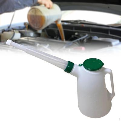 Oil Jug with Long Spout Dispenser Leakproof Practical Sturdy Lid Measuring for