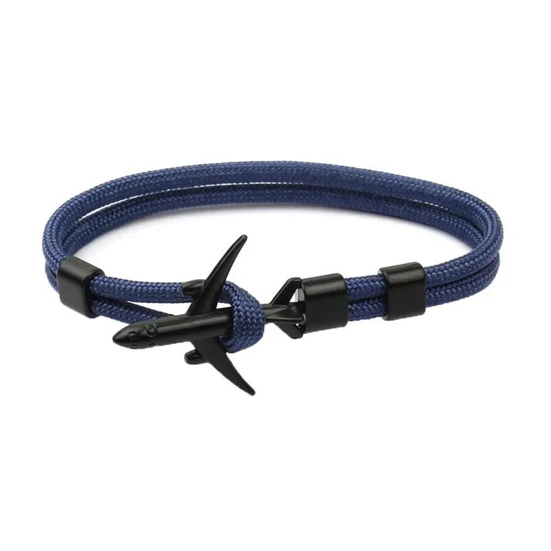 Summer Hot Boeing Airplane Anchor Bracelet Men Nylon Rope Chain Charm Bracelets For Women Survival Aviation Style Sport Bracelet