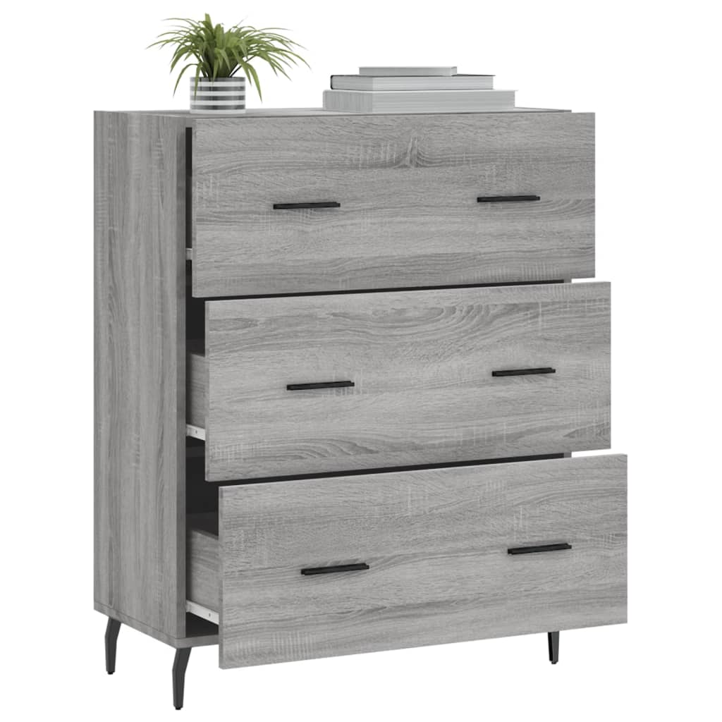vidaXL Sideboard Grau Sonoma 69,5x34x90 Cm Holzwerkstoff