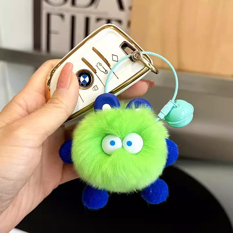 Imitation Rex Rabbit Fur Keychain Plush Pendant Trinkets Plush Briquettes Bag Car Pendant Key Chain