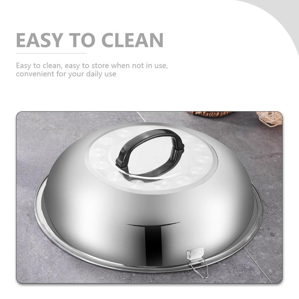 Stainless Steel Pot Lid Pan Griddle Metal Cover Kitchen Lids Knob for Frying Pans