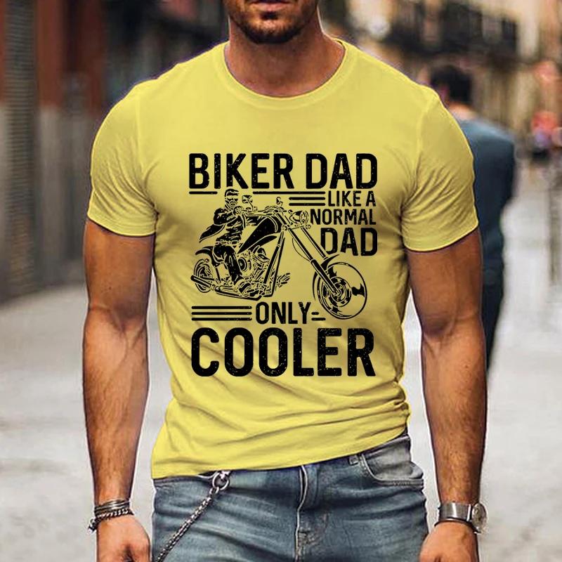 

2024 Футболки с забавным дизайном, байкерские футболки с надписью «Папа только круче», мужские винтажные футболки 90-х годов, классическая футболка на День отца XXXXXL жёлтый