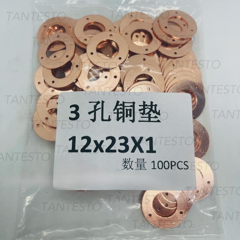 100PCS Sealing Gasket for Oil Pump Injector 2-Hole 3-Hole Shim Copper Washer Aluminum Washer 12*19*1 12*23*1