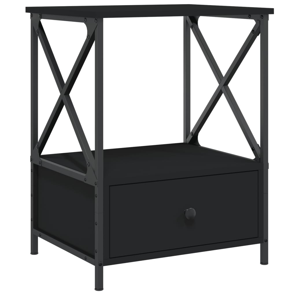 Nightstands 2 pcs Black 50 x 41 x 65 cm Engineered Wood