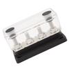 4 Studs Power Distribution Block 12‑48V 150A Brass Nickel Plated for Cars Trucks RVs Marine Boats Black