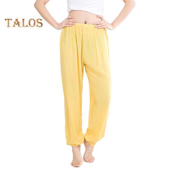 Unisex Bloomers Mid-rise Elastic Waist Casual Loose Leg Pants Solid Color Sporty Style Lightweight Trousers Versatile Wear