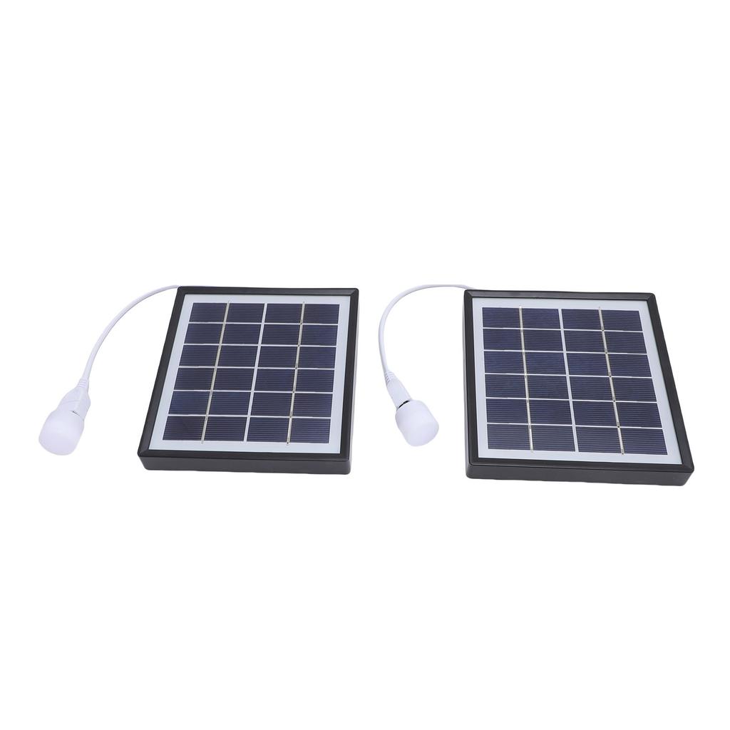 2pcs Monocrystalline Solar Panel USB Solar Panel r 5W Portable Light Bulb for Camping Hiking Tent Outdoor