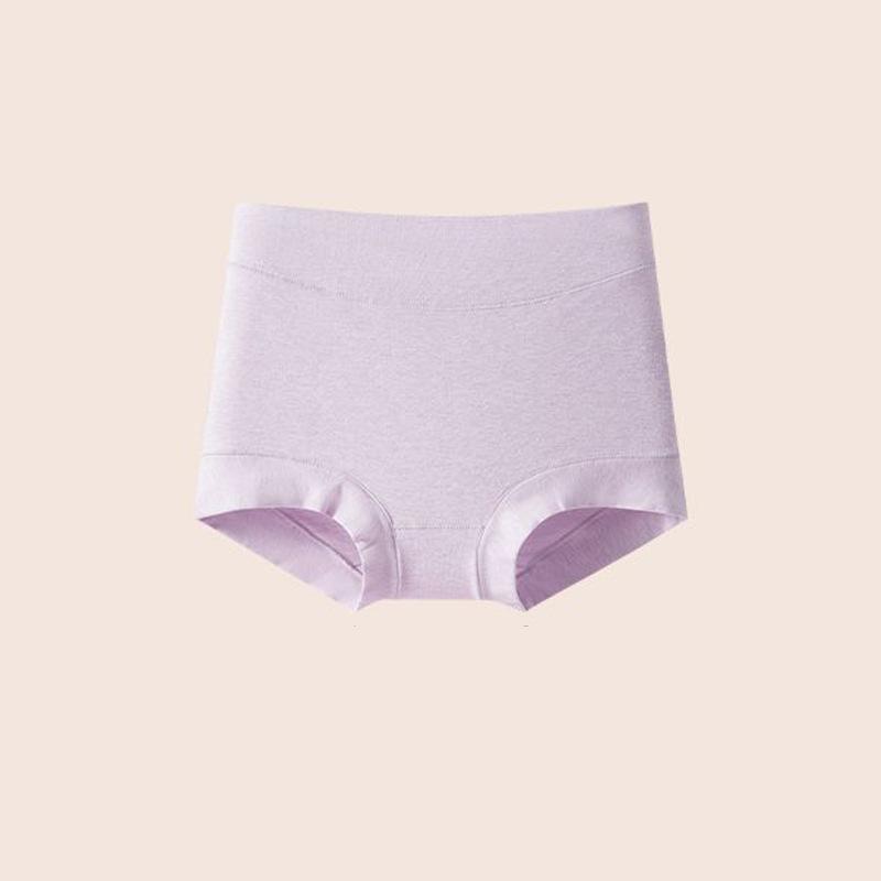 Große Größe Damen Frühling und Herbst Farbe Baumwolle 7A Antibakteriell Bauchstraffend Hüftflachwinkel Hohe Taille Unterwäsche