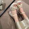 Coarse Heel Roman Sandals Women's 2025 New Summer Fashion Casual Women's Shoes Waterproof Table Wedge Heel High Heels Foreign Style