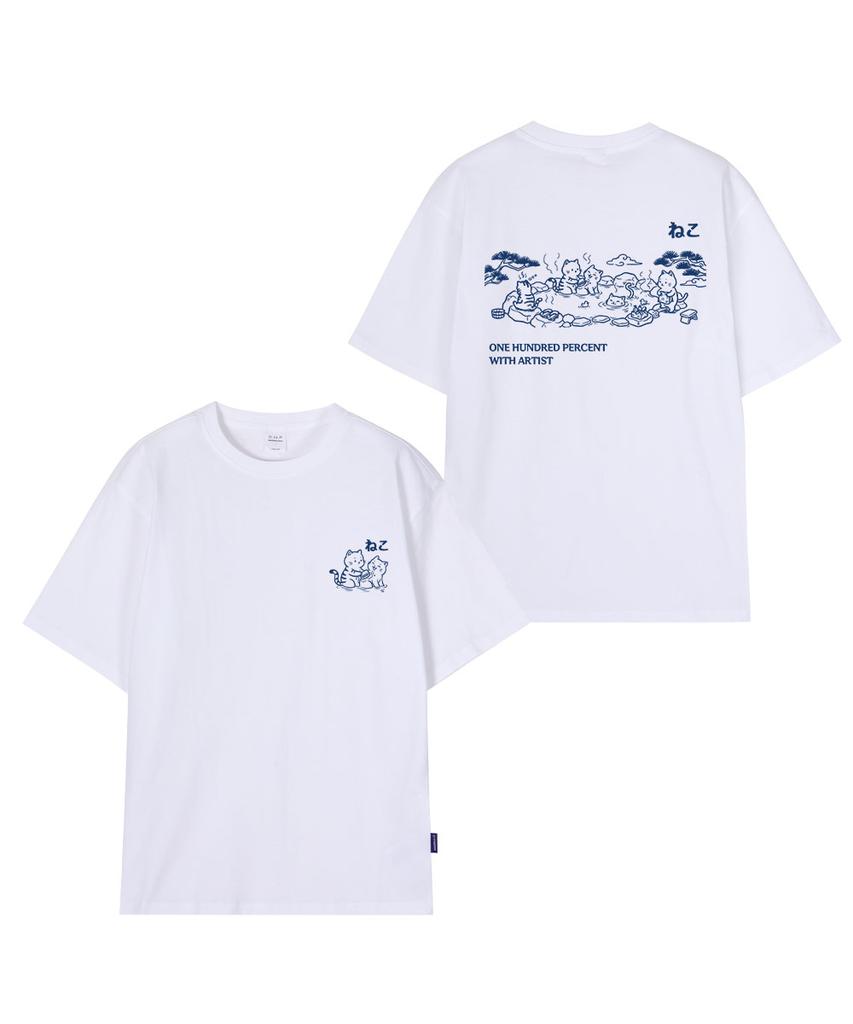 OHP Ohpxharmonia Cat Hot Spring Semi-Oversized Short Sleeve Tee 6 (Type B)