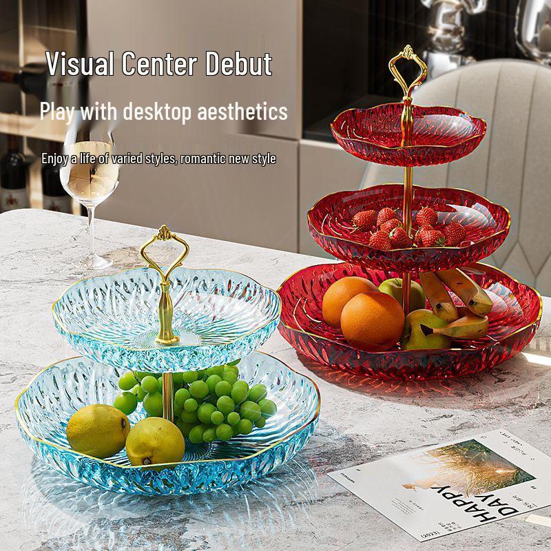 2026 Multi-Layer High-End Fruit Bowl for Home Coffee Table – Snack & Candy Display Tray