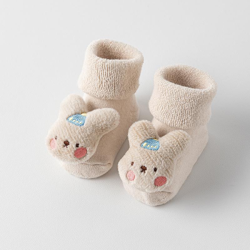 Kuschelige, mit Baumwollfleece gefütterte Babysocken für 0-3 Jahre - Warmer Frottee, Wadenlang, Herbst/Winter