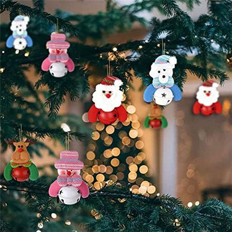 AEE4-Christmas Ornaments Bells Decorations, Christmas Tree Hanging-Ornaments For Xmas Door Home Party Supplies