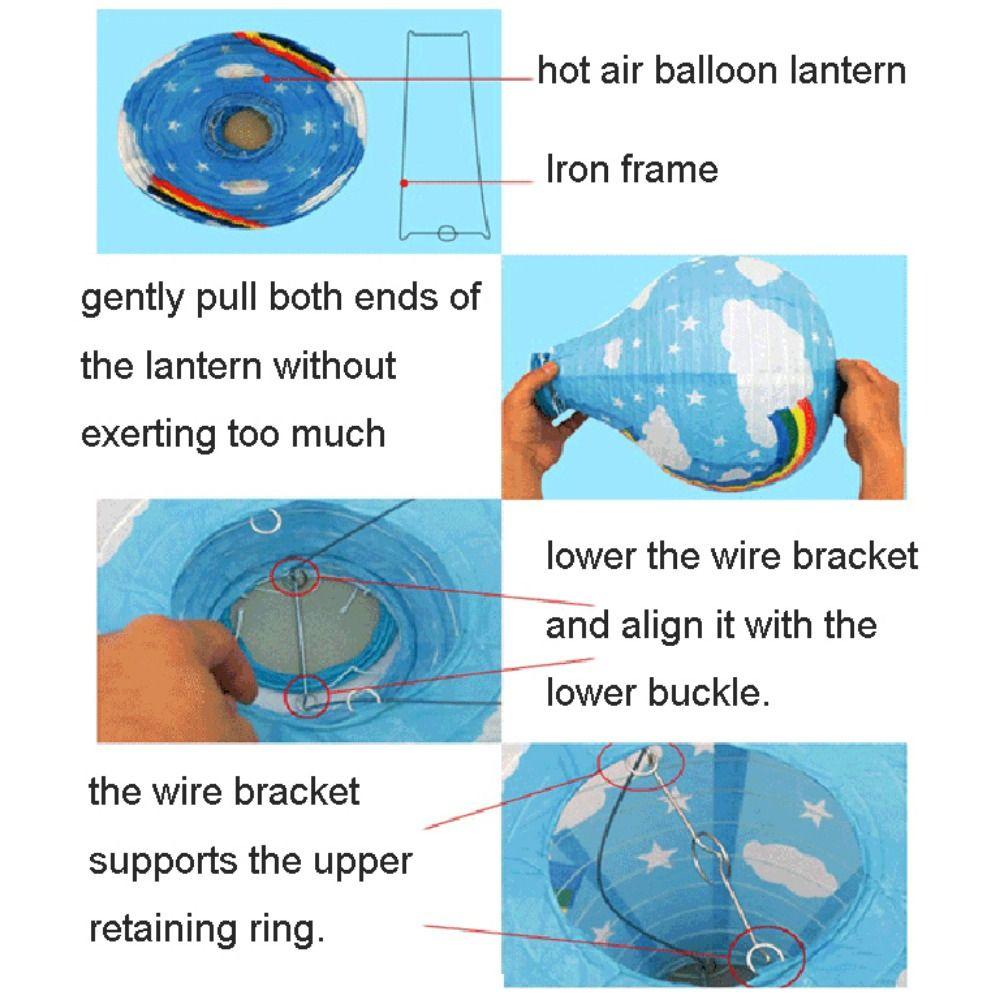 Handmade Paper Lantern Hanging Festival Lantern Creative Air Balloon Lantern for Wedding