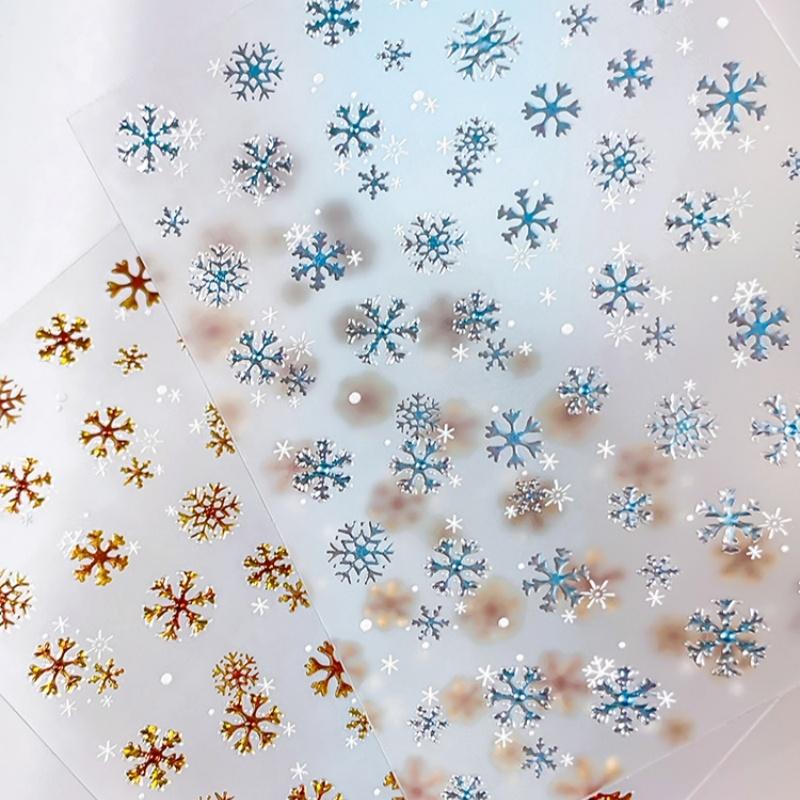 Christmas Snowflake Nail Art Stickers Cartoon Winter Bear Decals Diy New Year Accessories Nail Art Decoration Manicure Supplies