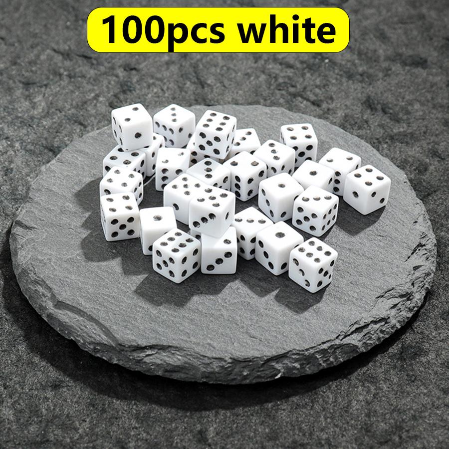 100pcs 8mm Mini Dice Square Angle Points Assorted Colors Durable Party Game Accessories for Tabletop Point Games Casino JXB