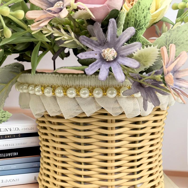 1Pc Weaving Simplicity Hat Basket Countryside Handheld Modern Photography Props Manual Flower Basket