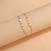 Personalized, Summer Seaside Geometric Double-layer Disc Metal Anklet Adjustable