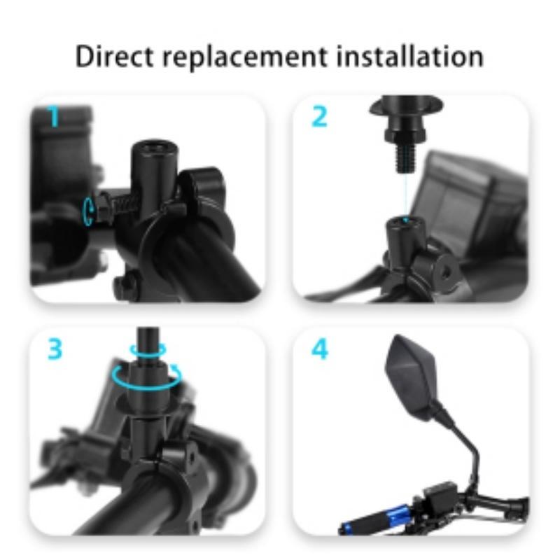 Kolip Universal Motorcycle Mirrors With M8 M10 Bolt Convex Handlebar Mount Rear View Side Mirror For Bike Scooter ATV