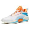 Anta Cement Bubbles 3 Fabric Slip Resistant Abrasion Resistant Low top Basketball Shoes Men's White Blue Orange 112321604-1