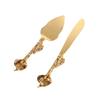 2pcs Zinc Alloy Spatula Set Wedding Celebration Birthday Cake Tableware Creative Design Leaf Handle Tableware