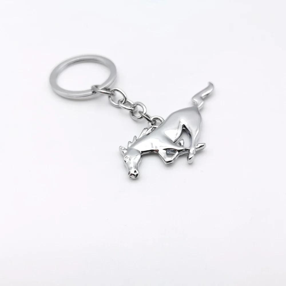 Car Sticker 2026 Ford New 2025 Hot 1Pc Metal 3D Car Styling Keychain Running Horse Emblem Badge Keychain Keyring Key Chain for F