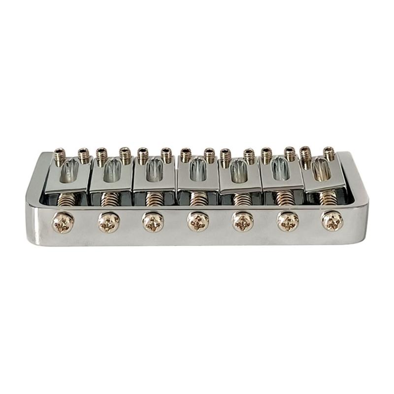 7 String Hard Tail Fixed Guitar Bridge with Screws & Wrench Top Load Tailpiece for Precisions Electric Instrument