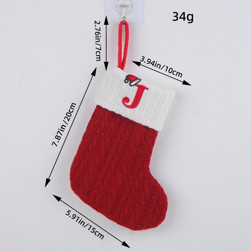Classic Red Letter Christmas Socks, Hong Kong Love Knitted Holiday Decor