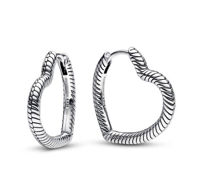 Sparkling Heart Hoop Earrings 925 Silver Heart Earring Glitter Zircon Large Circle Earrings Women Fine Jewelry Present
