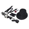 8 Pieces 1920s Grandpa Old Man Costumes Set with Suspenders Hat Watch Pipe Bow Tie Glasses Beard Kids 100 Days School Costume Black