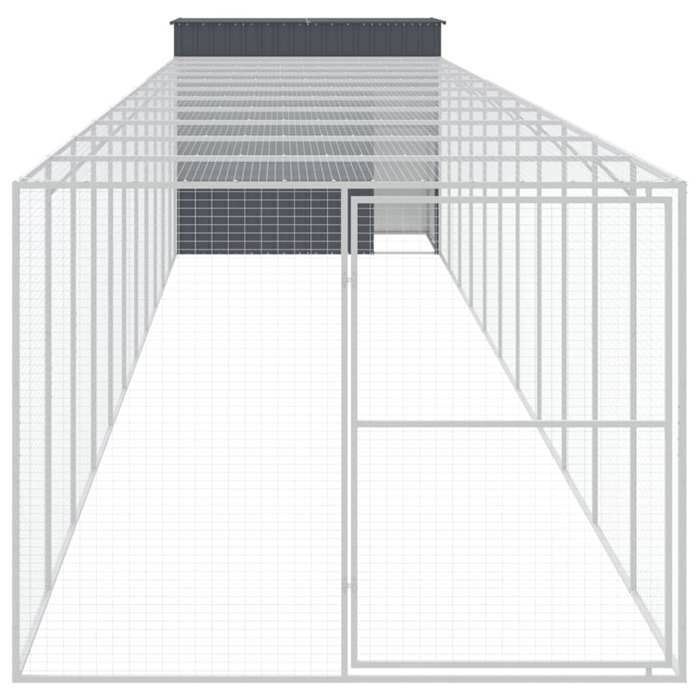 VidaXL Niche pour chien avec cour anthracite 214x1273x181 cm, cage pour chien, abri pour chien, maison pour animaux, cages 3189136