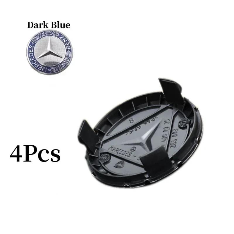 C200 E200 For Mercedes Benz 4Pcs 75mm Car Wheel Center Cap Hub Covers Badge Accessories For Mercedes benz AMG C E S GLE CLC Clas