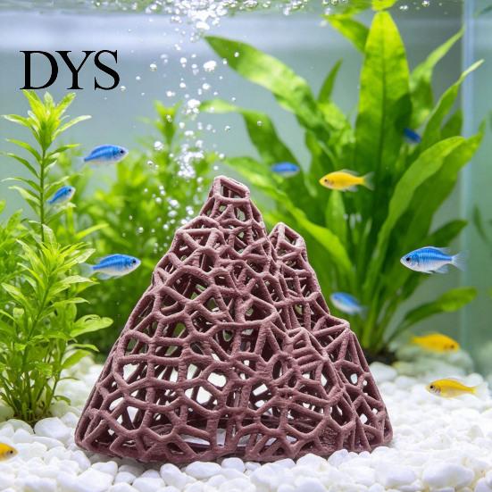 Plastic Mountain Decor Aquarium Shrimp Hide, 3D Printed Hollow Mountain, Small Fish Tank for Betta Hideout Cave, Ornament Shelter Cave
