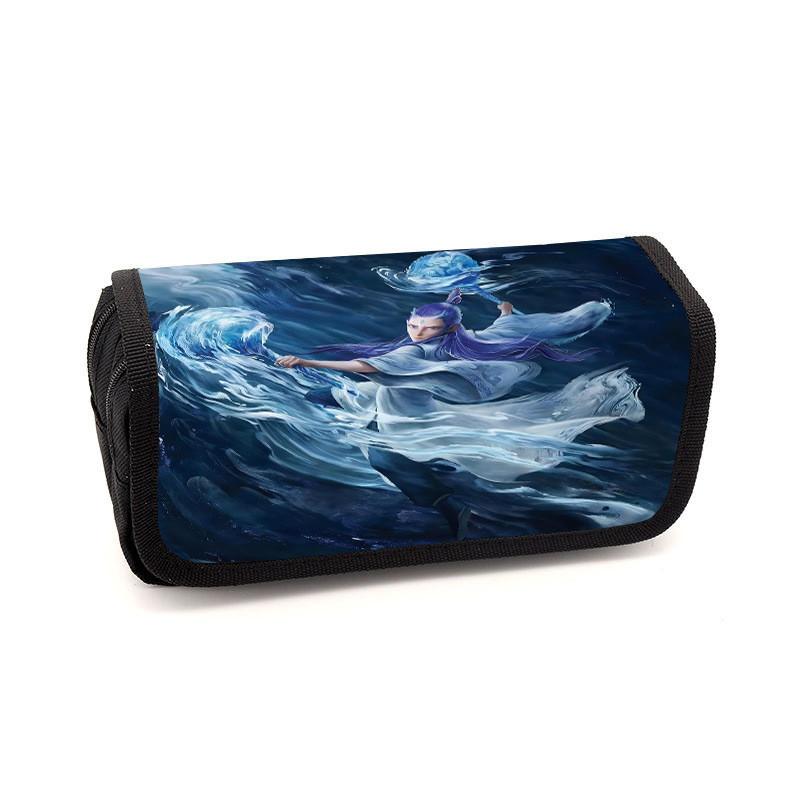 Childrens Minimalist Pencil Case With Ne Zha Print Design For Daily School Use