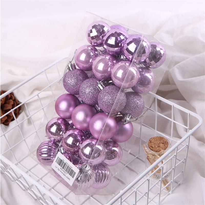 4CM Weihnachtskugel-Geschenkbox Set Erhältlich Leichtgewichtige Feiertags-Weihnachtsbaum-Schmuckdekorationen Weihnachtsdekorationen 36 Stück/Karton