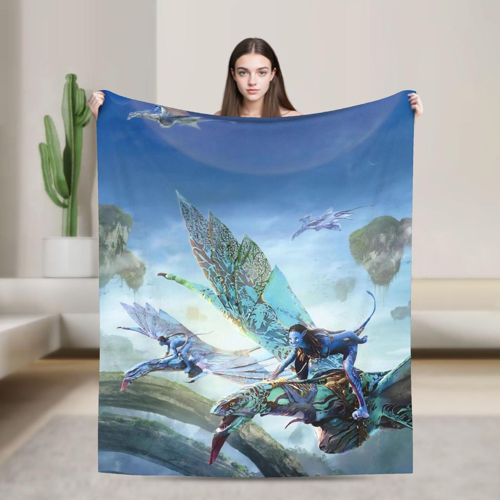 2025 Avatar 3 Movie Knitted Blanket   Fuzzy Throw Blanket Bed Sofa Personalised Soft Warm Bedsprea