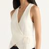 European and American New Sexy Lace-up Vest Vest Wrap Shirt V-neck Slim-fitting Sleeveless Knitted Top Sweater Women