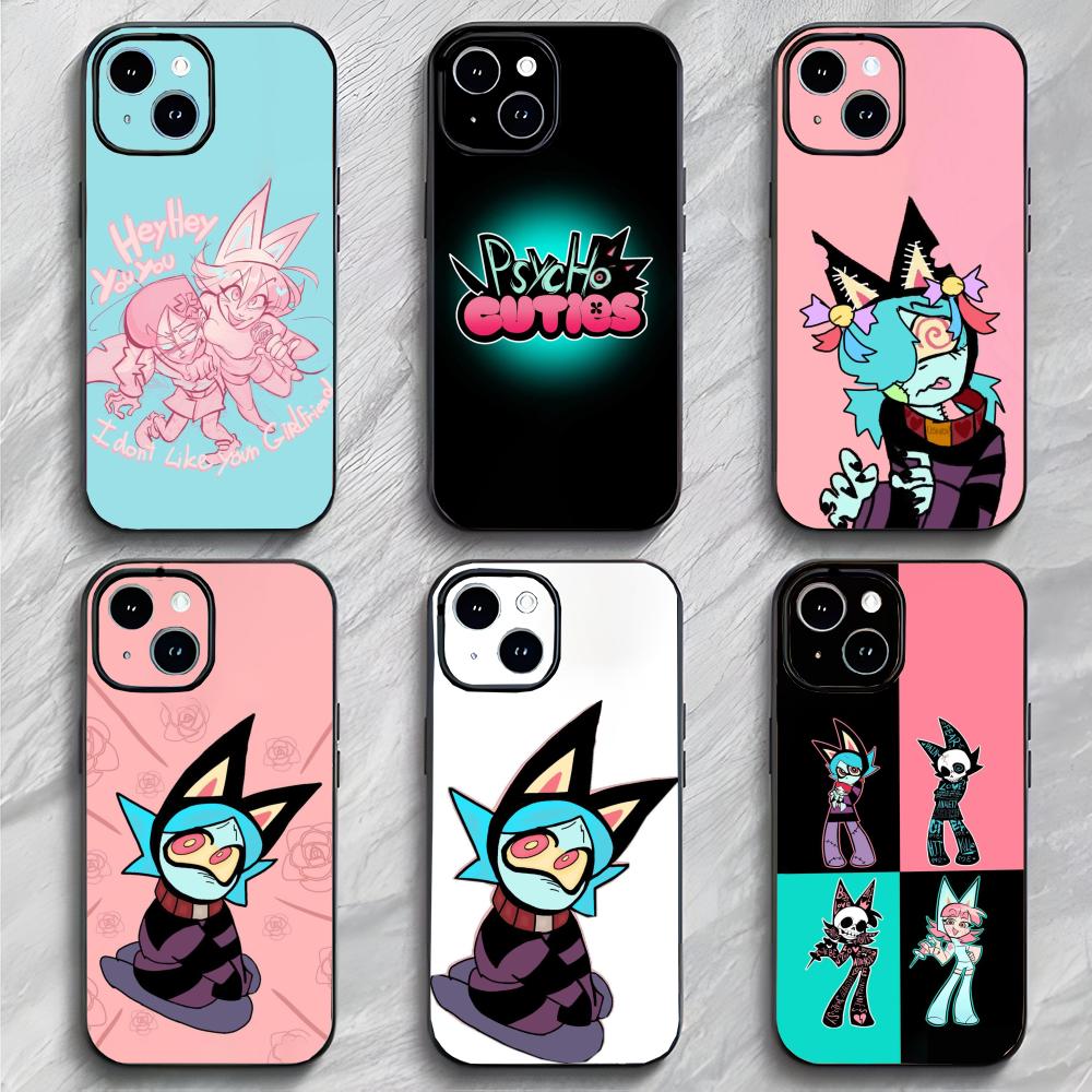 Fantasy Anime P-Psychocuties Mimi Phone Case Black Matte Thin Phone Case For iPhone17 16 15 14 13 ProMax