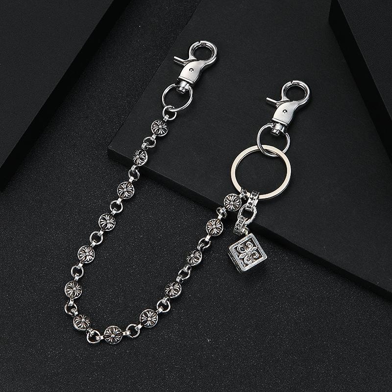 WTEMPO Hosenkette Schlüsselanhänger Hip-Hop Punk Jeanskette Damen und Herren Gothic Bekleidungszubehör Retro Taillenkette Kreative Taschen-Deko Kette