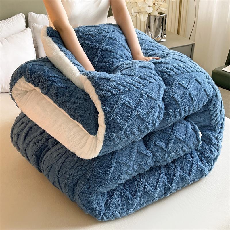 Blanket for Bed Super Thick Warm Comforter For Winter Polyester Sherpa Weighted Blanekts Warm Quilted Comforters Edredones