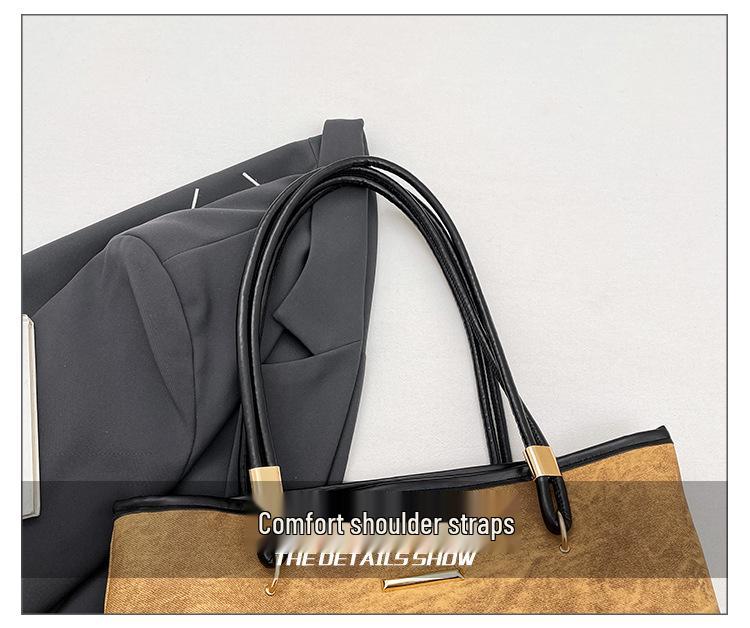 Luxury Spring/Summer 2026 Women's Fashionable Large Capacity Tote Bag - Versatile Single Shoulder Commuting Bag