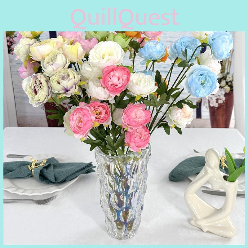 Peony Flower Artificial Wedding Hotel Restaurant Decoration Desktop Ornament
