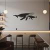 Whale Family Metal Wall Art Ocean Inspired Whale Calf Silhouette Minimalist Sea Life Decor for Living Room Office